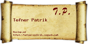 Tefner Patrik névjegykártya